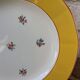 Set of 10 dessert plates with yellow border and floral decoration Sarreguemines