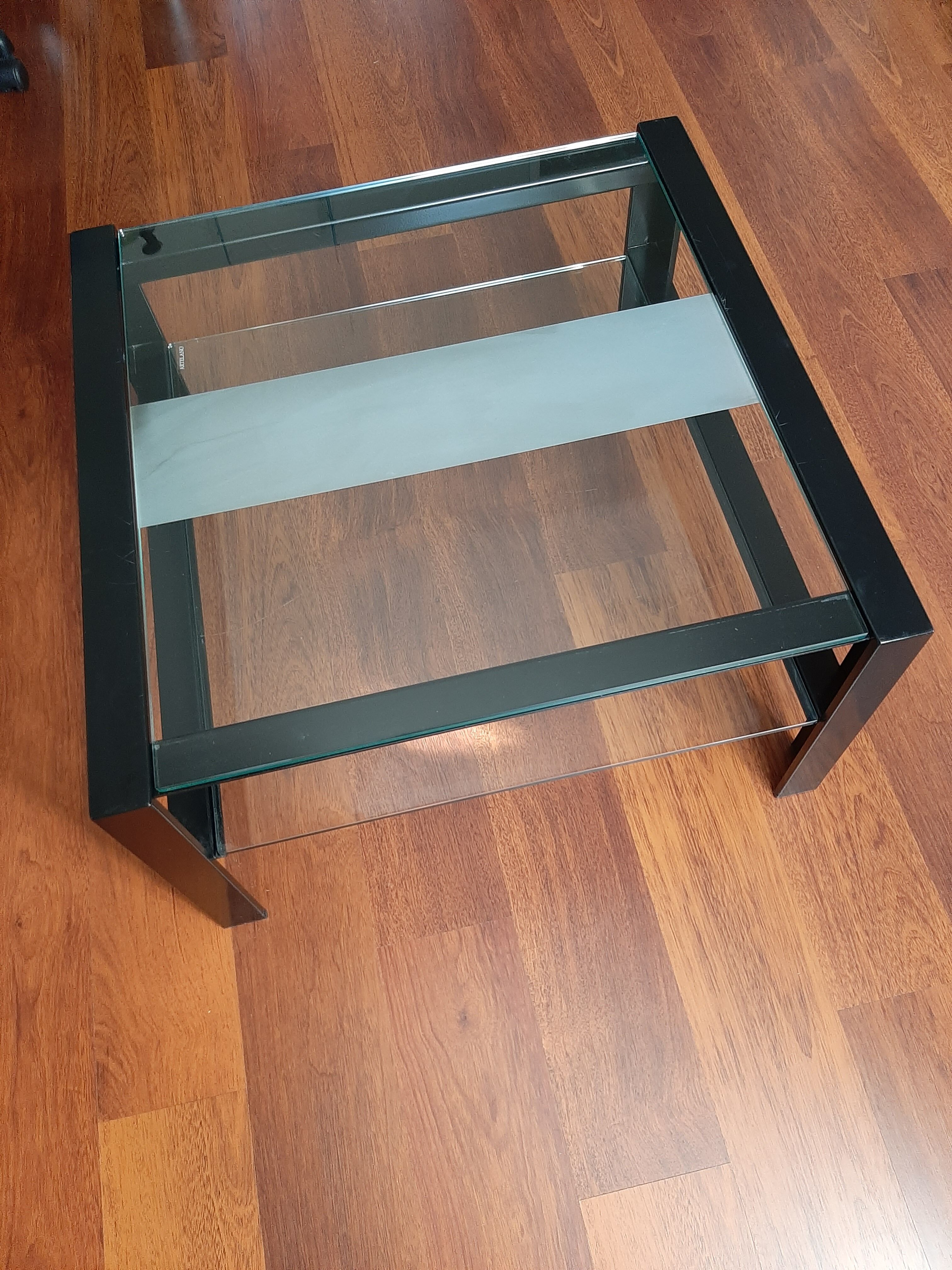 Table basse métal et verre design artelano