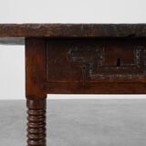 Spanish Oak Side Table or Console, 17th Century