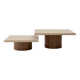 Tables gigognes noā en béton ciré pieds en noyer