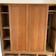 Large vintage Scandinavian wardrobe with 3 sliding doors.