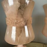 Pink alabaster lamps from the 60s (X2)