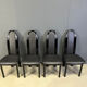 Postmodern lacquered wood Italian dining chairs, 1980s