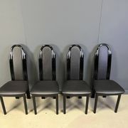 Postmodern lacquered wood Italian dining chairs, 1980s