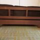 Vintage three-seater canapé in wood and velvet