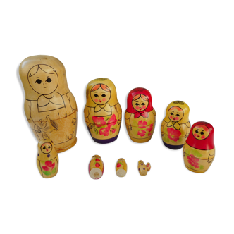 Set of ten Russian dolls "matriochka"