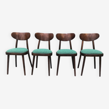 Ensemble de quatre chaises de salle à manger Mid Century des années 1960 par TON