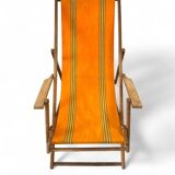 Vintage orange folding garden chair / beach chair
