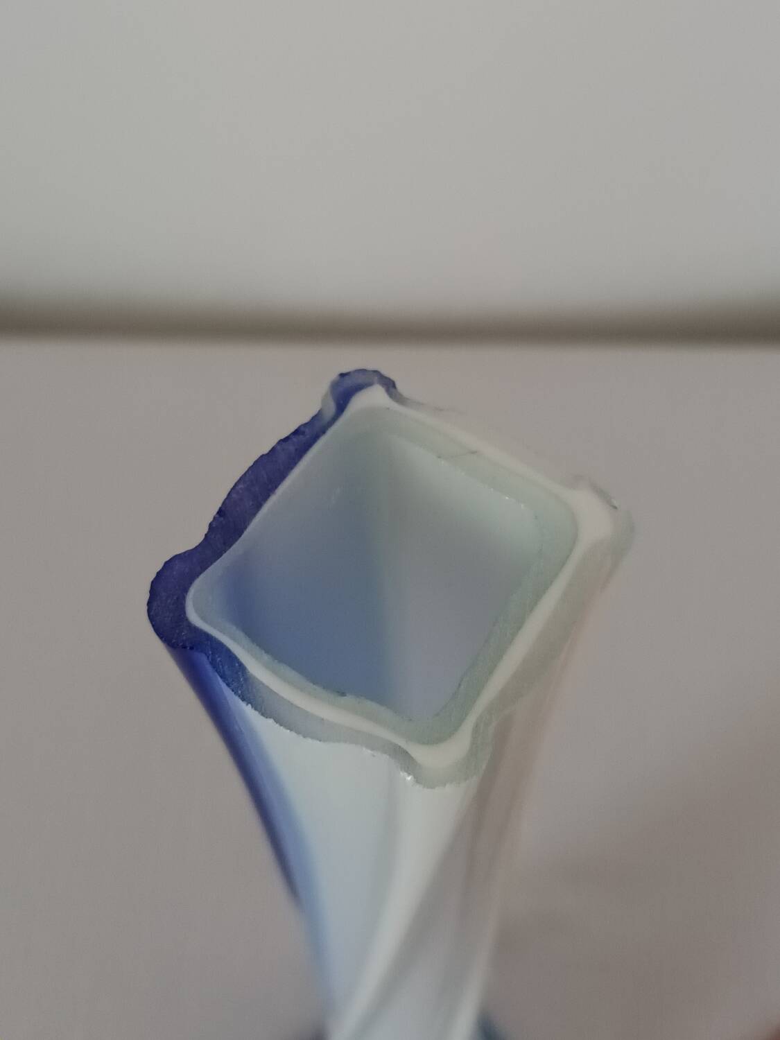 Pair of colored glass soliflores, 1960s