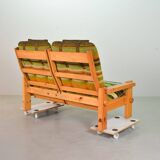 Yngve Ekstrom Scandinavian Design Pinewood 2-Seat Dymling Sofa Swedese 70s