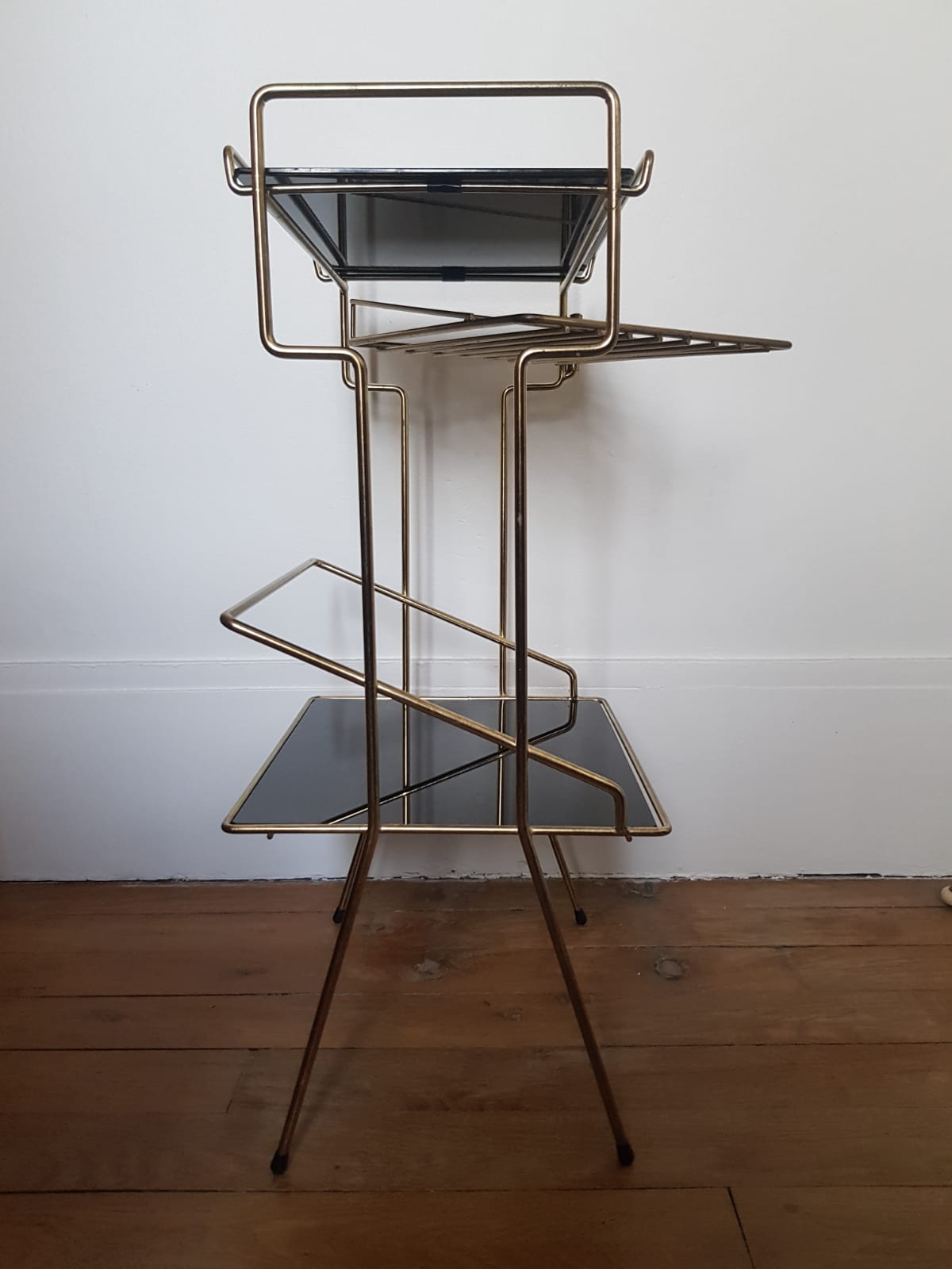 Console laiton et verre vintage