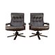 Mid Century Leather Swivel Chairs by Kebe