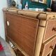 Rattan desk, woven willow and wood