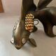 Lampe poisson vintage en laiton et verre