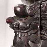 China, 19th century ironwood and marble pedestal coffee table