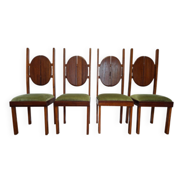 Ensemble de quatre chaises des années 1950, Pologne