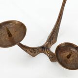 Vintage brutalist bronze candlestick Kunsthaus Kopp 1960s
