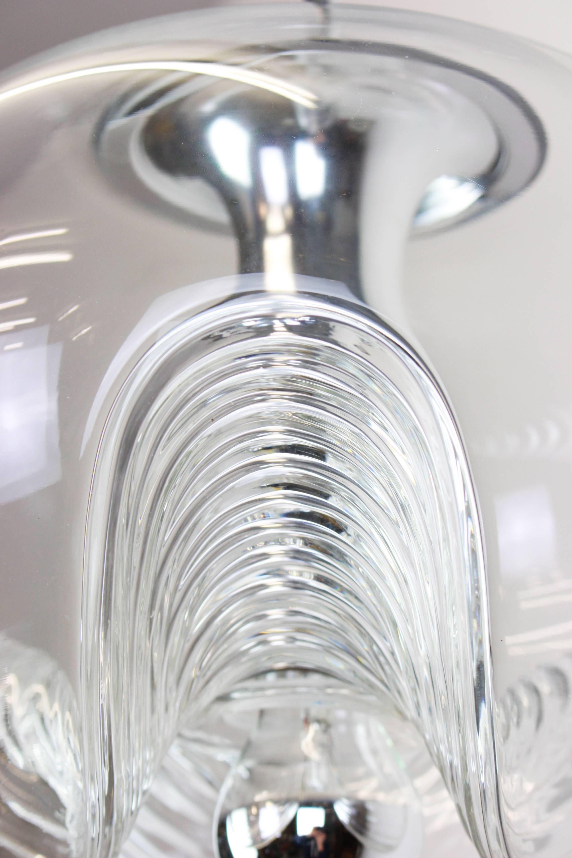 Transparent glass pendant designed by Koch & Lowy, Germany, 1970s