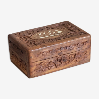 Vintage carved wooden box
