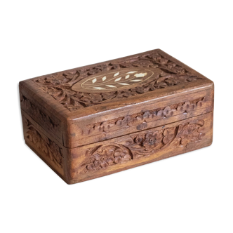 Vintage carved wooden box