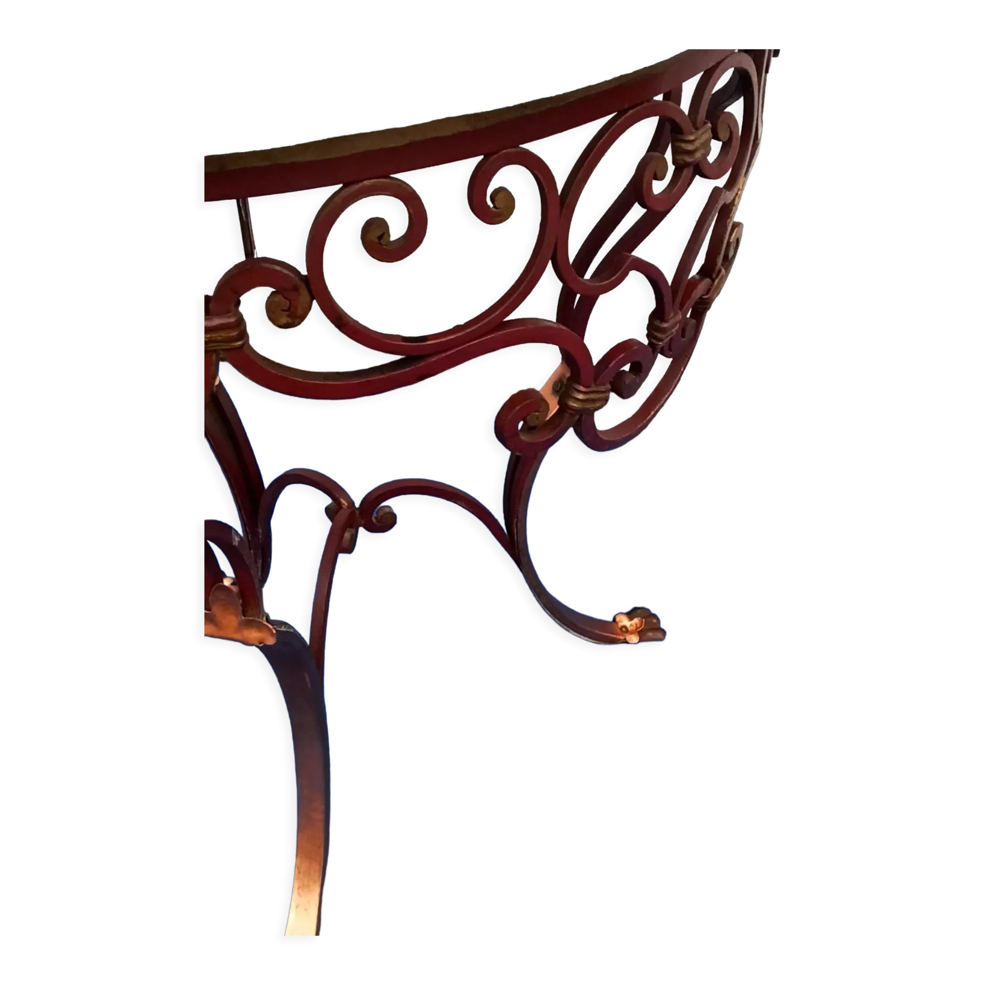 Vintage wrought iron pedestal table