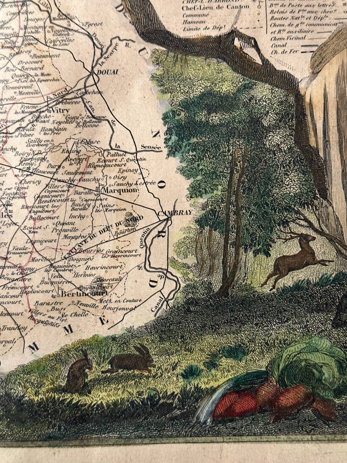 Carte géographique ancienne du Département du Pas-de-Calais - 1860
