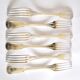Sfam lot de 6 fourchettes de table chinon en métal argenté filet ancien 21,5 cm