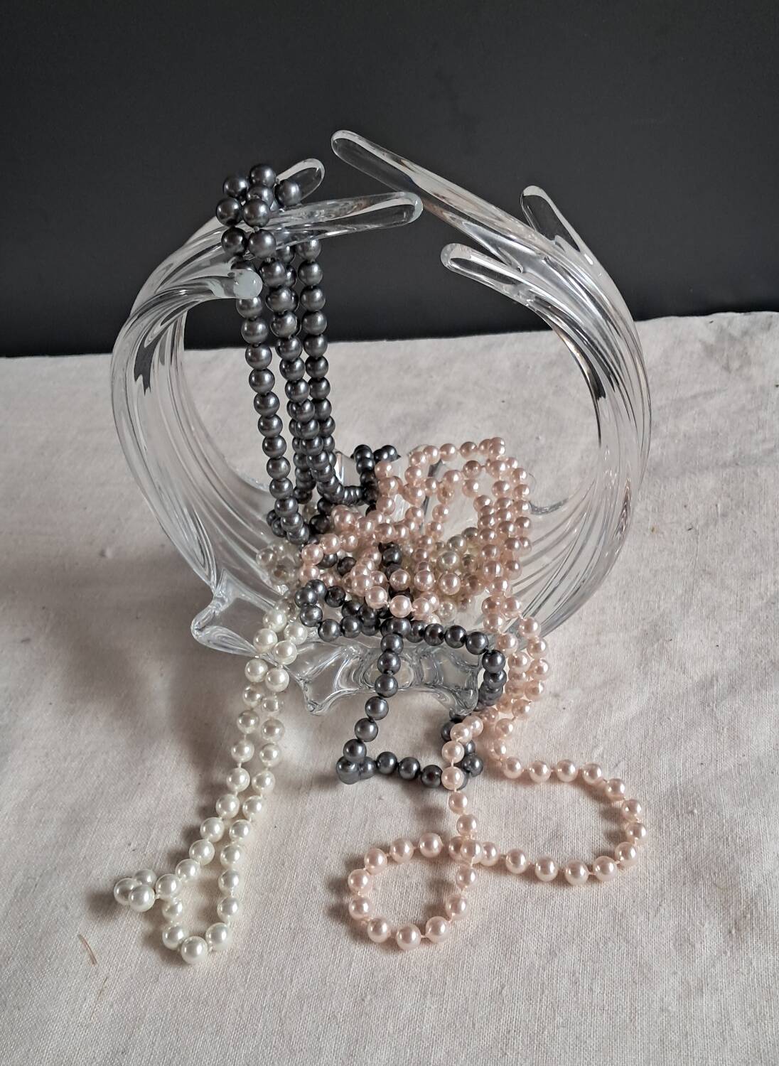 Art Deco crystal basket