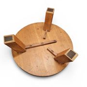 Brutalist oak coffee table / heavy weight 75 kg / 1960s
