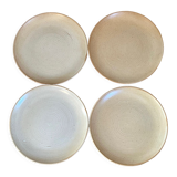 Ensemble de 4 assiettes plates en grès vintage