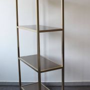 Smoked and mirrored glass shelf, Hollywood Regency style, 70s.