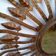 Vintage sun mirror in patinated gold metal – Spain 1950s / 60s