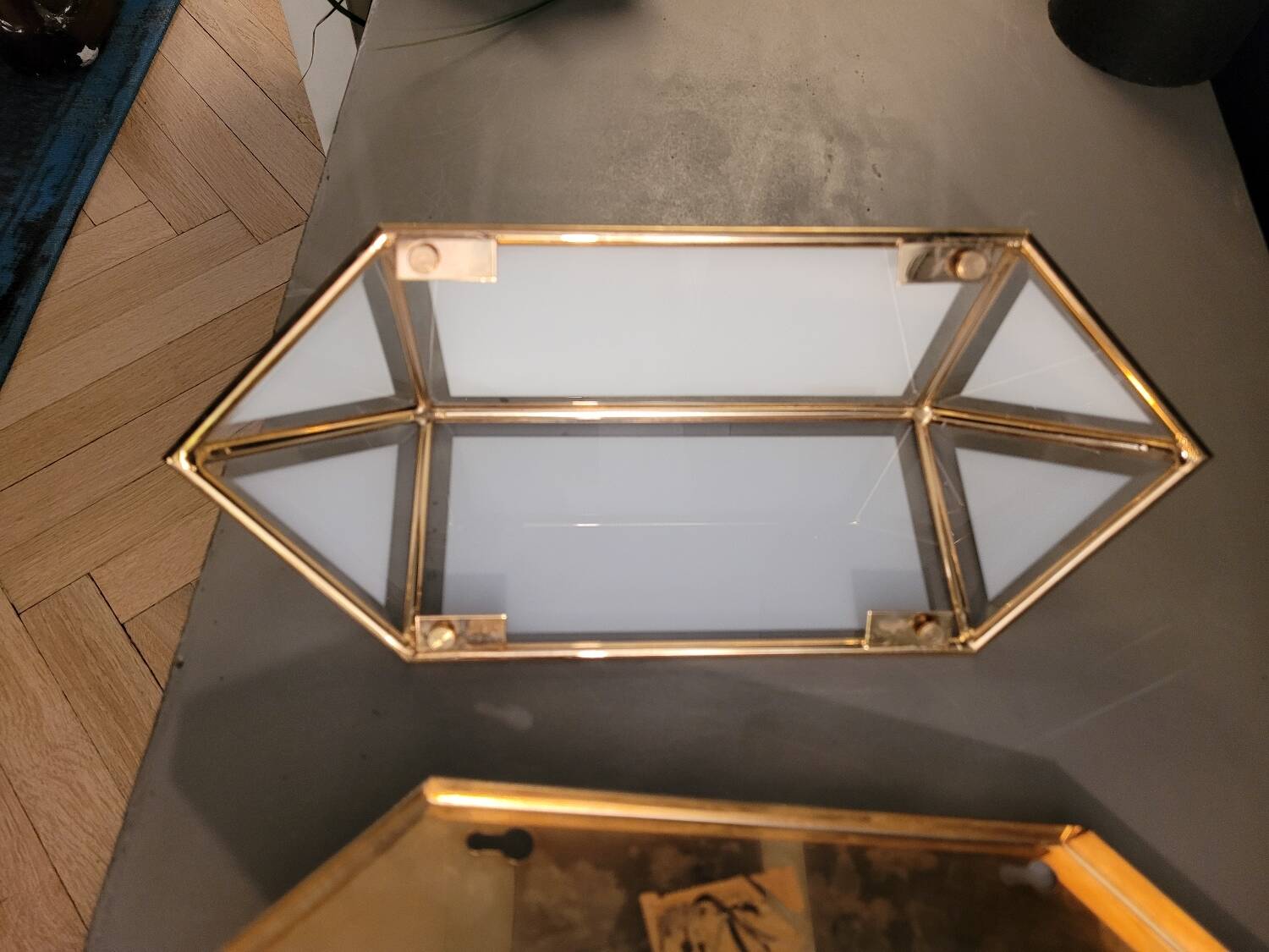 Italian wall light in glass and 24-carat gold plating