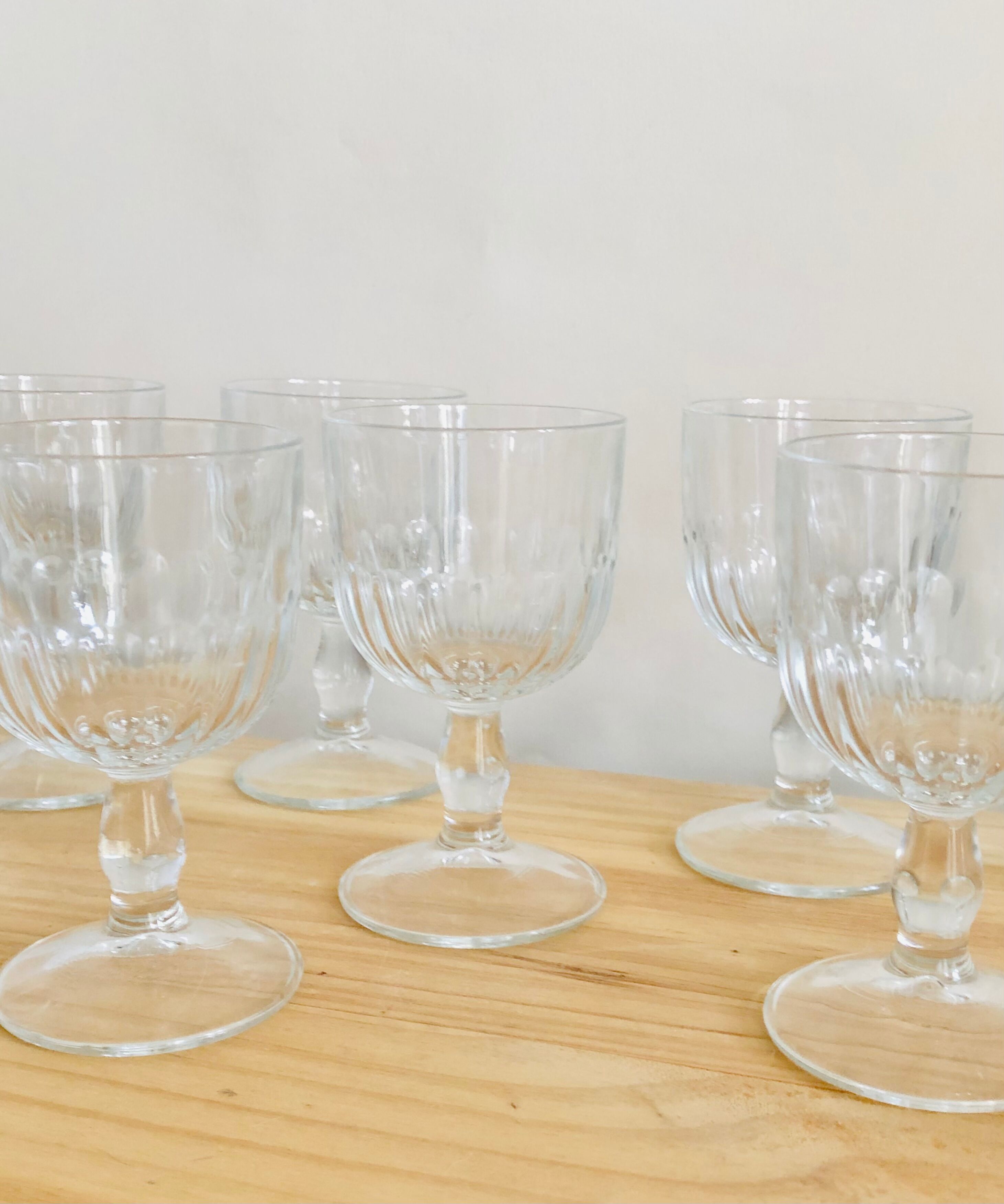 Set of 8 vintage walking glasses Bormioli, Italy