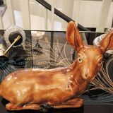Ancienne sculpture daim en céramique