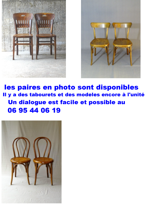 2 chaises bistrot par Fischel 1930 assises bois
