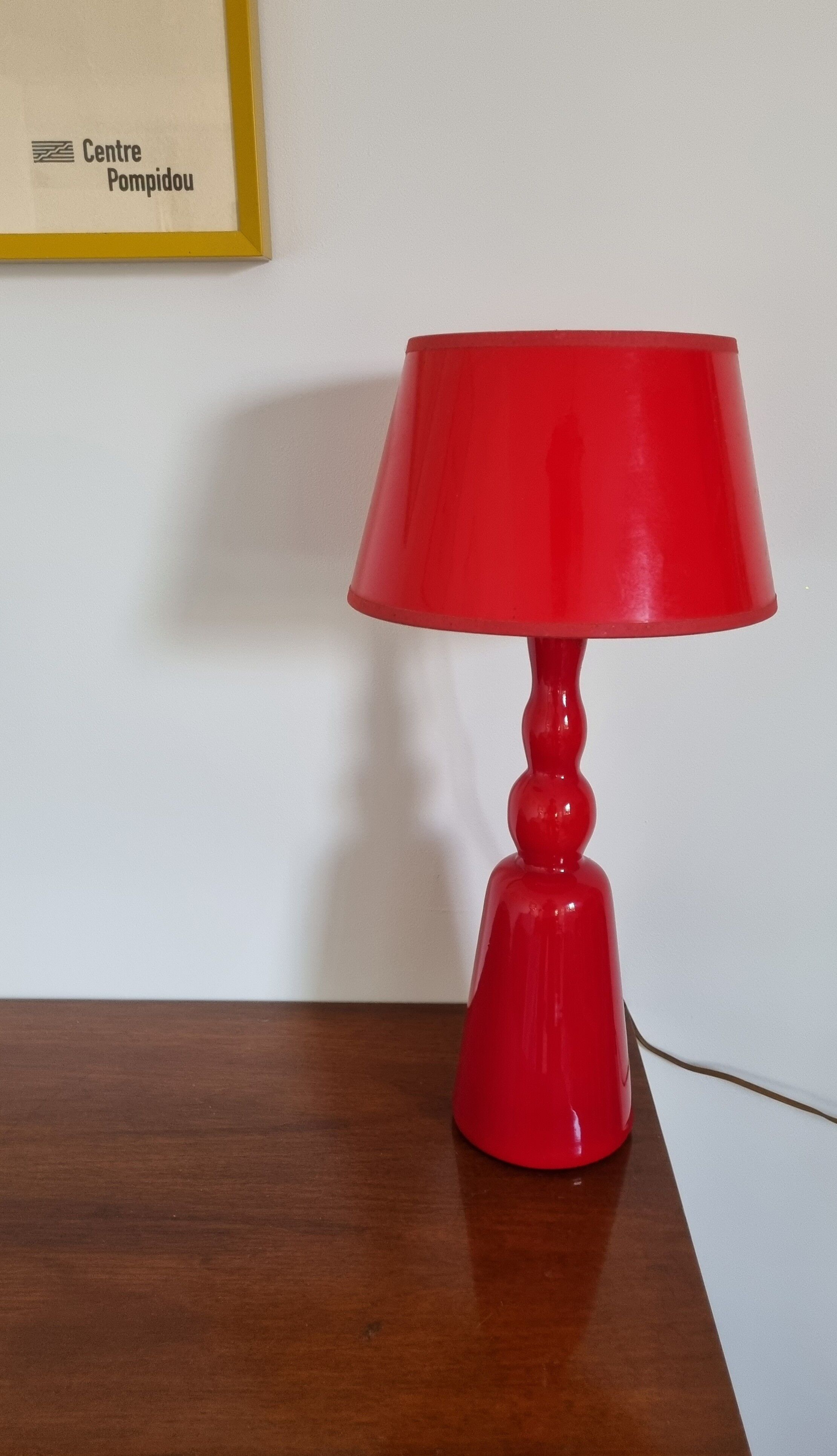 Vintage glass foot lamp