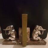 Art Deco elephant bookends in silver regulation