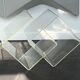 Side table, cube shelf in plexiglass by Michel Dumas, France 70s