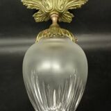 Louis XV style pointed ceiling light/suspension - bronze & glass