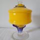 Yellow glass candy pot