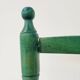 Small vintage children's chair in wood and green straw
