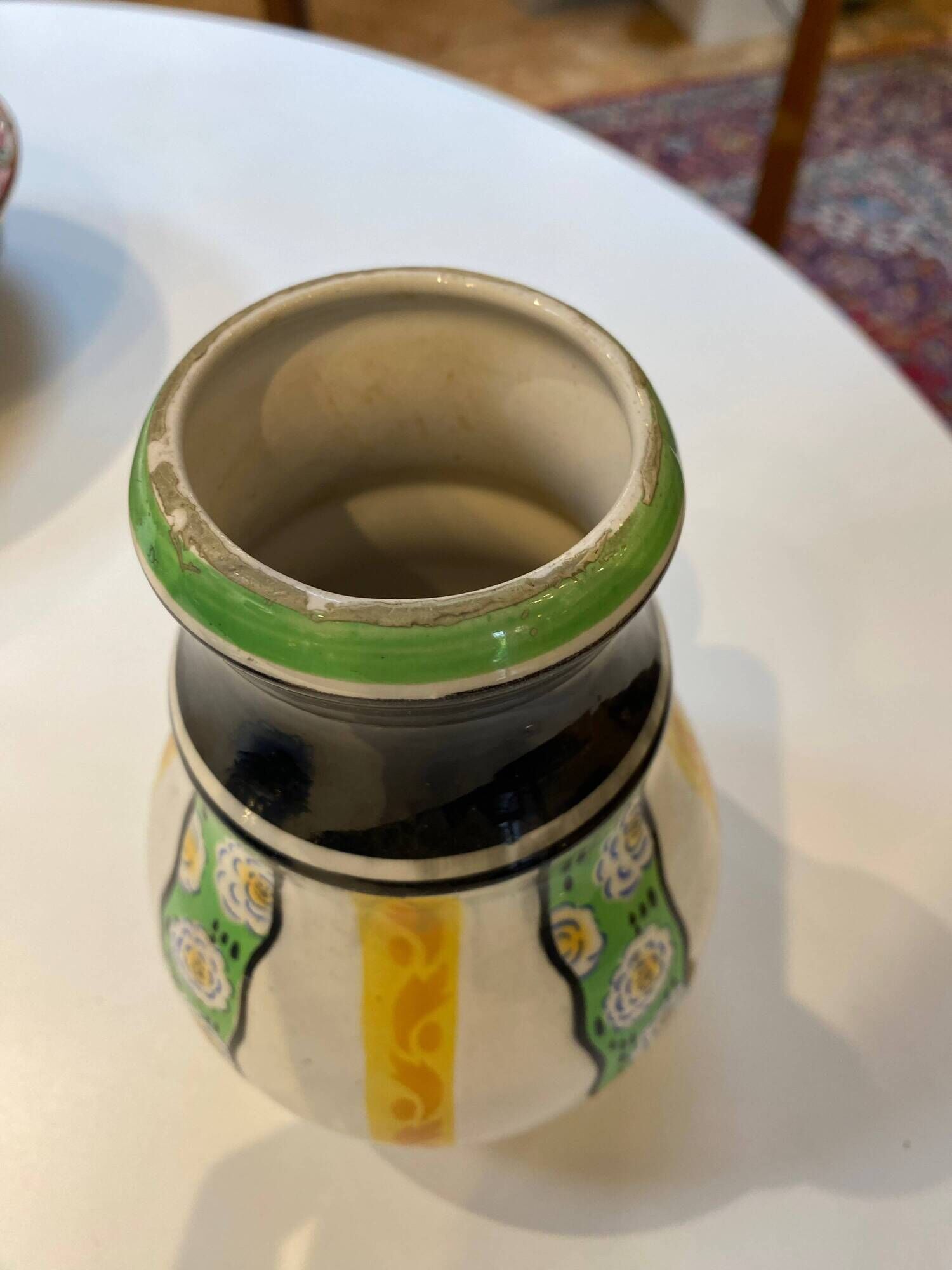 Art Deco vase in glazed earthenware