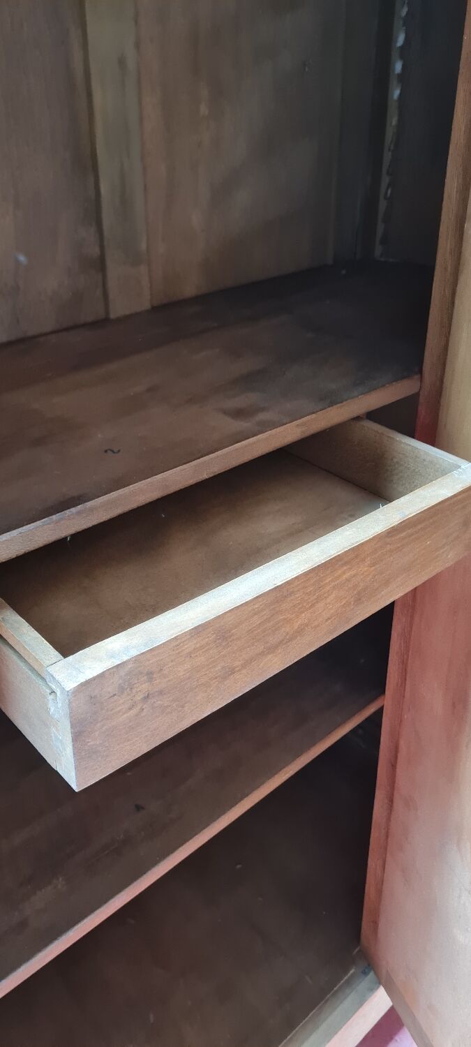 Art deco wardrobe in light oak