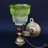 Lampe de table à cardan en laiton antique, style navire de la marine, en laiton massif - Applique murale