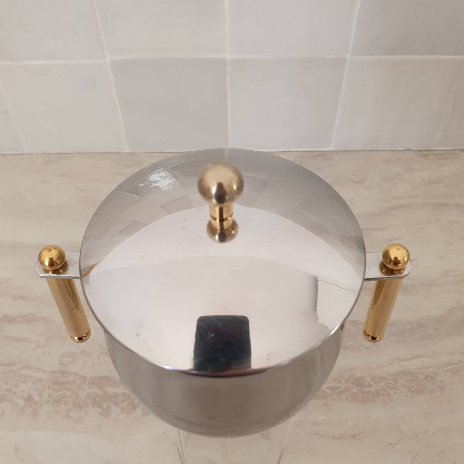 Stainless steel sugar bowl GA 18/10 made in Italy