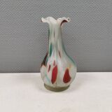 Vintage Seguso Venezia Harlequin style glass vase Italy 1970-80s.
