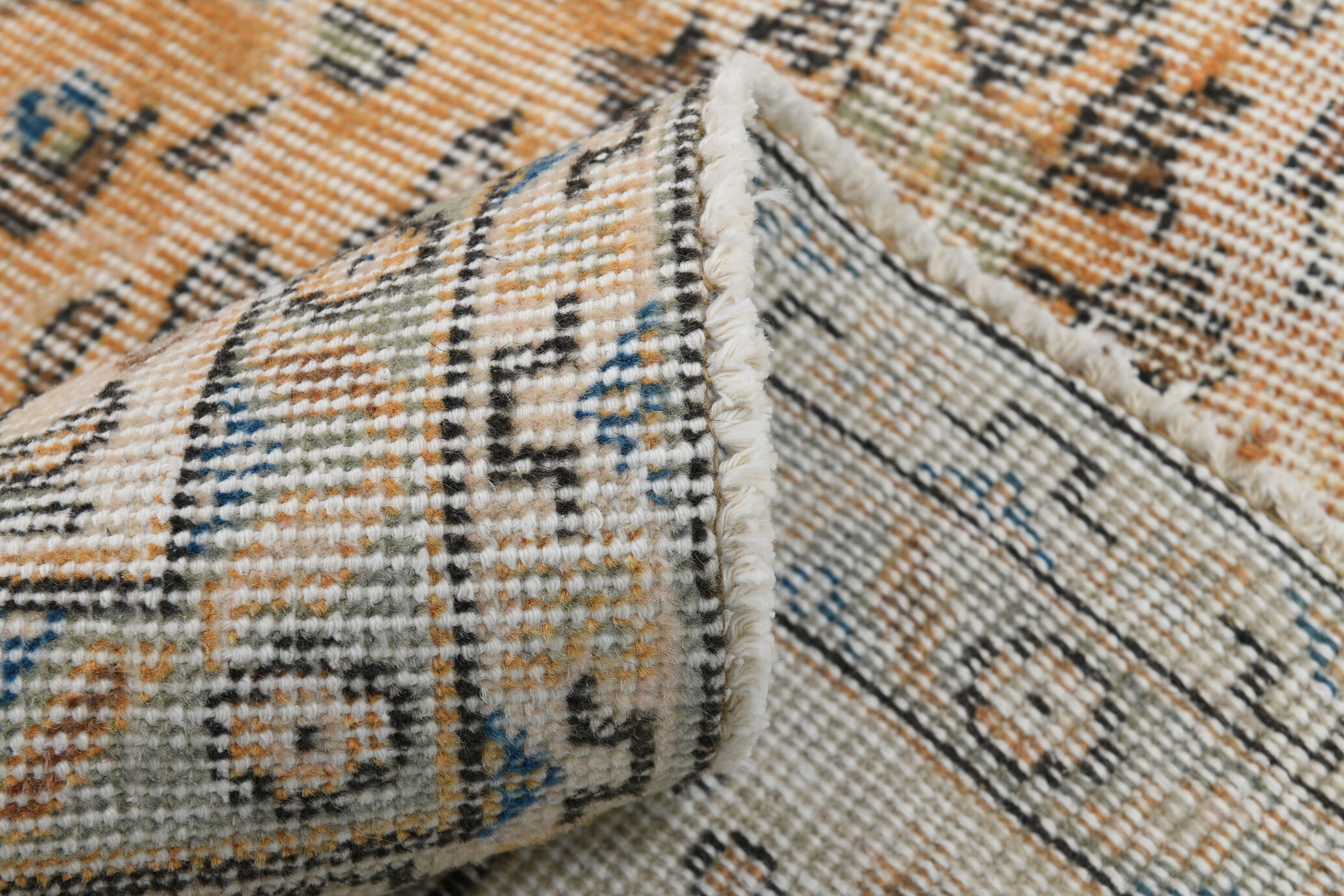 8x12 handmade orange foloral turkish rug 383x257cm