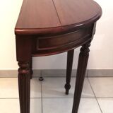 Console demi-lune en merisier