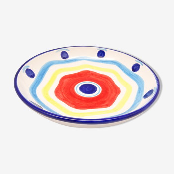 Multicolored hollow plate in Italian ceramic